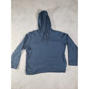 Sonoma Hoodie Men's XL Sweatshirt 1/4 Button Long Sleeve Teal Pullover Blue